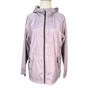 32 Degrees Hooded Rain Jacket Womens Small Lightweight Packable Mauve Hiking